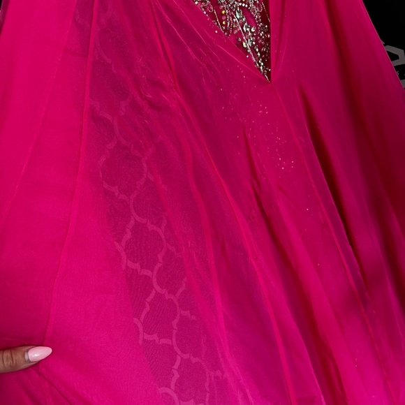 Stunning Pink Embellished Jumpsuit One of a Kind Rachel Allan size 8 - Picture 3 of 3